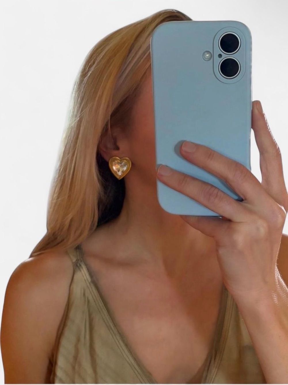 J.Crew Gold Heart Crystal Statement Earrings - Women Jewelry